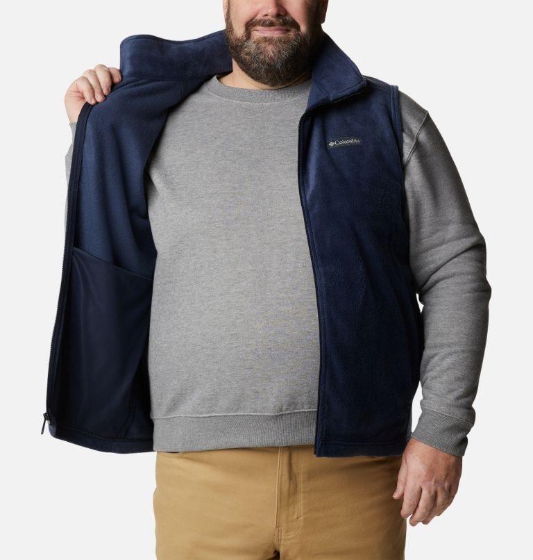 Men's Columbia Steens Mountain Fleece Vest Navy | Plus Size CA-X8C36